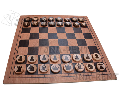 Afbeelding houten bordspel Schaakbord