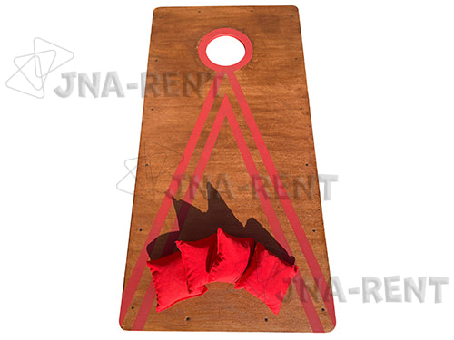 Rood cornhole spelbord